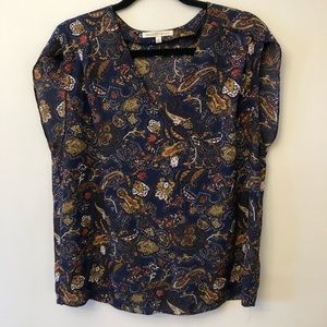 Paisley blouse, capped sleeves. Size large.